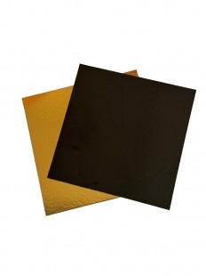 Cake board gold/black square